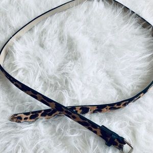 Leopard fur print belt